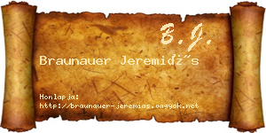 Braunauer Jeremiás névjegykártya